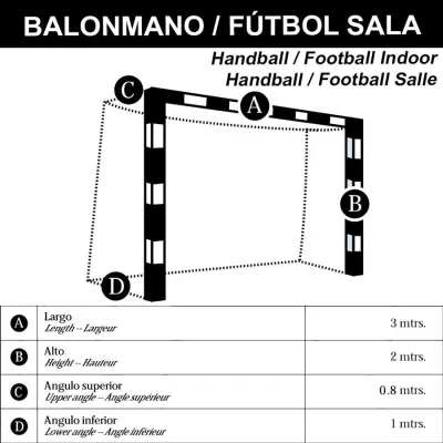Redes de Porterías Fútbol Sala y Balonmano Antivandálica