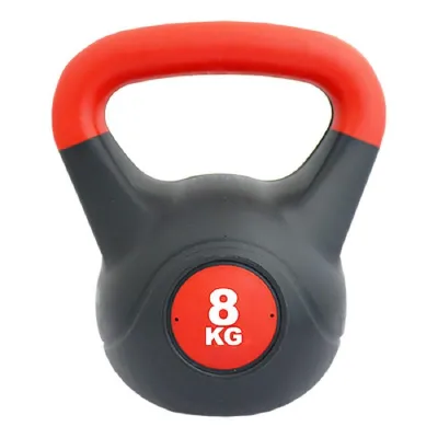 Kettlebell PVC 8Kg Rojo y Negro