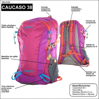 Mochila Joluvi Caucaso 38 Negro