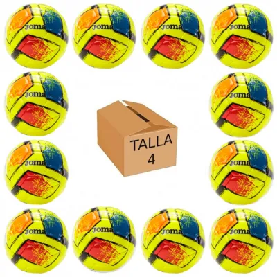 Pack 12 Balones Fútbol Joma Dali II Amarillo Flúor T-4
