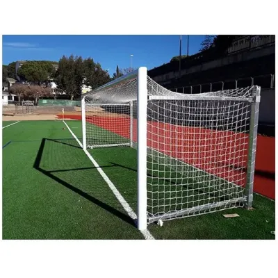 Juego Porterías Fútbol 11 Abatibles - Aluminio Oval con Arquillos Galvanizados