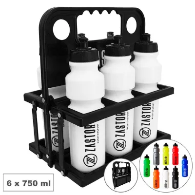 Portabotellas Plegable con 6 Botellas de 750 ml - Negro