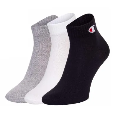 Calcetines Champion 3P Quarter Gris/Blanco/Negro