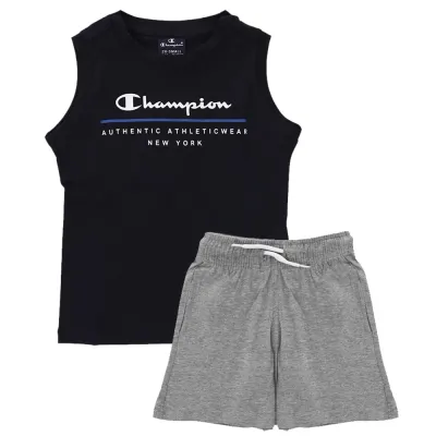 Conjunto Infantil Champion Set Azul Marino/Gris