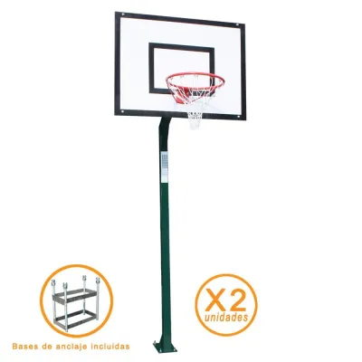 Juego Postes Canastas Minibasket Fijas