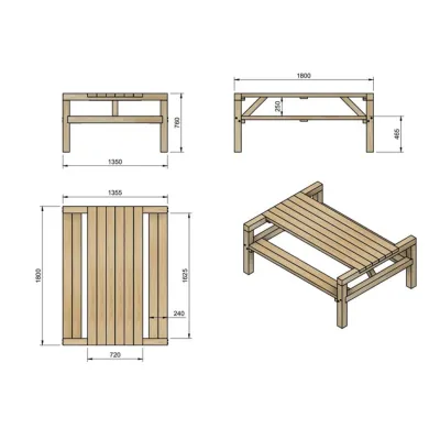 Mesa Picnic Madera Tokio